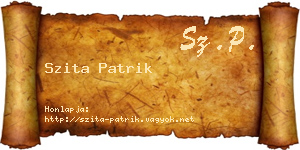 Szita Patrik névjegykártya