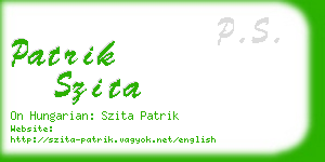 patrik szita business card